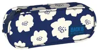 Penar școlar eliptic BackUP A27 - Blue Flowers, cu separator