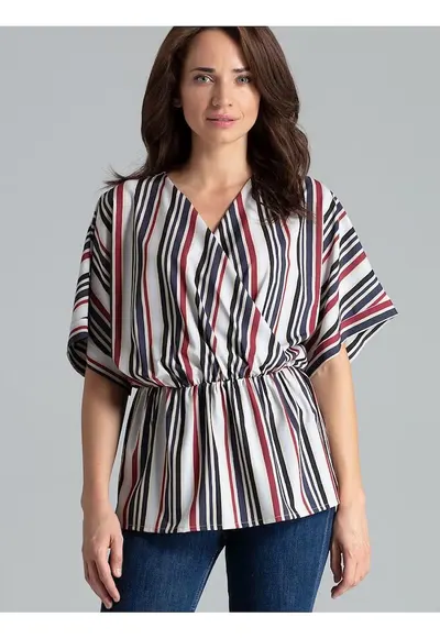 Bluza dama multicolor - maneci kimono - talie elastica