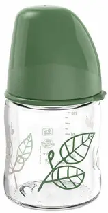Biberon pentru băiat NIP Green - Cherry, Flow S, 120 ml