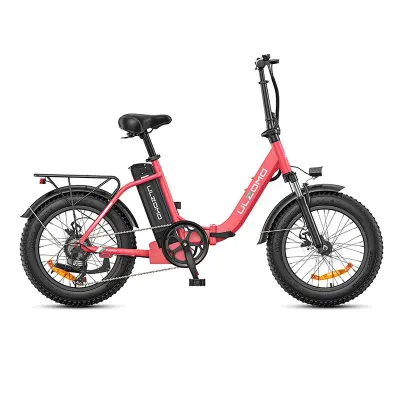 Bicicleta electrica pliabila Ulzomo Dolphin 20 E-bike, 250W, 36V 13Ah, autonomie 89km, viteza maxima 25km/h, Pink, 20'' - Default Title
