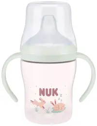 Biberon NUK Perfect Match - Cu duză de suc, TC, РР, 150 ml, Glow in the Dark, Iepure