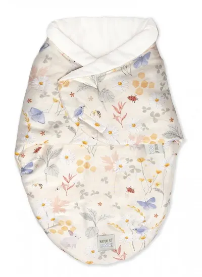 Sistem de infasare bambus inchidere velcro Baby swaddle Lunca bej + cadou rucsacel