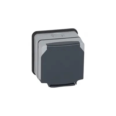 priza Plexo 66 - 1 module unswitched - opaque lid - 13 A 250 V~ - gri