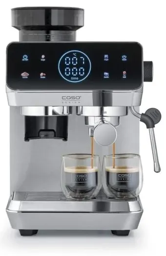 Espressor Caso - EspressoGourmet & Grind, 20 bar, 1.8 l, inox/negru