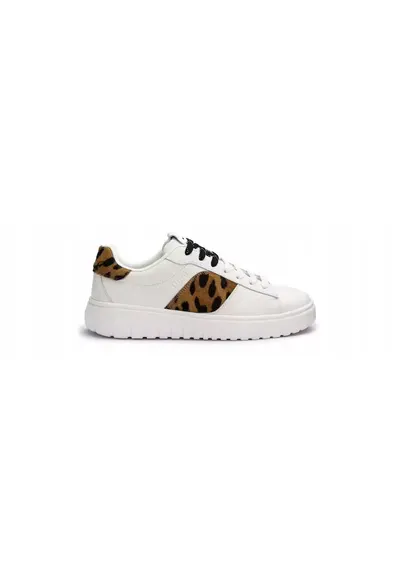 Sneakers femei TORO WAY - piele naturala - Alb/Negru/Maro