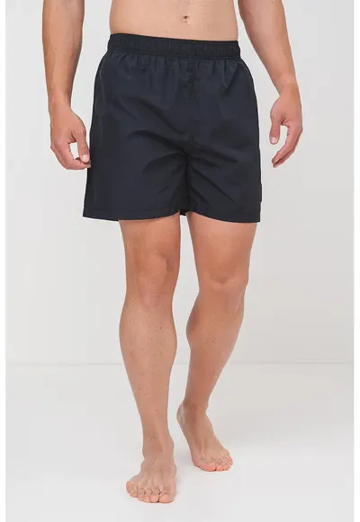 Pantaloni scurti de baie cu talie elastica - Negru/Albastru ultramarin