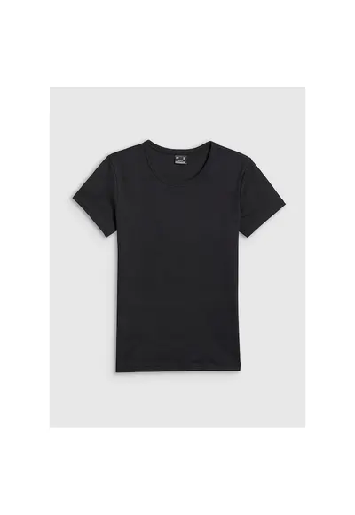 Tricou sport dama negru - bumbac - slim fit - pentru primavara-vara