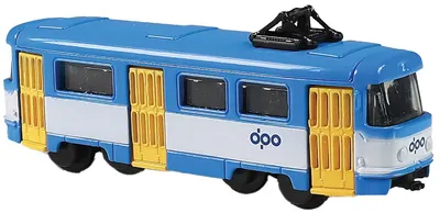 Jucărie metalică Rappa - Tramvai, 8.5 cm