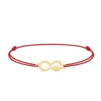 Amour - Bratara personalizata snur infinit si inimioara din argint 925 placat cu aur galben 24K