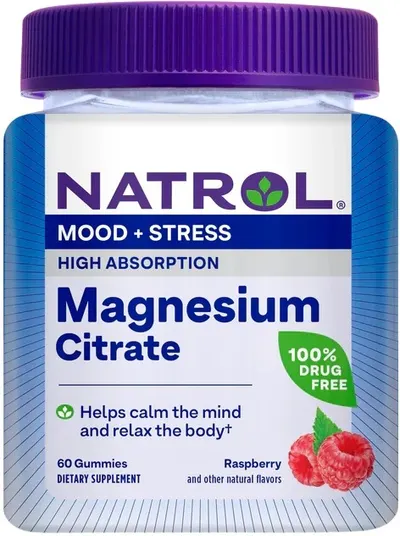 Magnesium Citrate, zmeură, 60 tablete de jeleu, Natrol