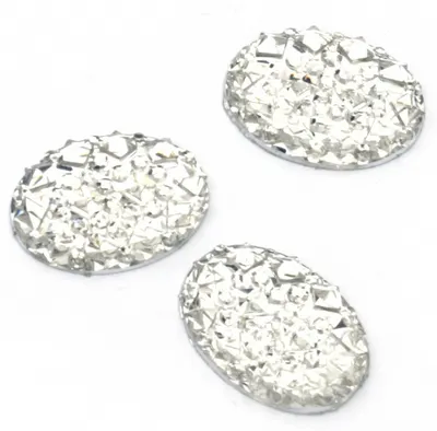 Pietricele acrilice pentru lipire Em art - Formă ovală cu relief, 10 x 14 mm (20 buc.)
