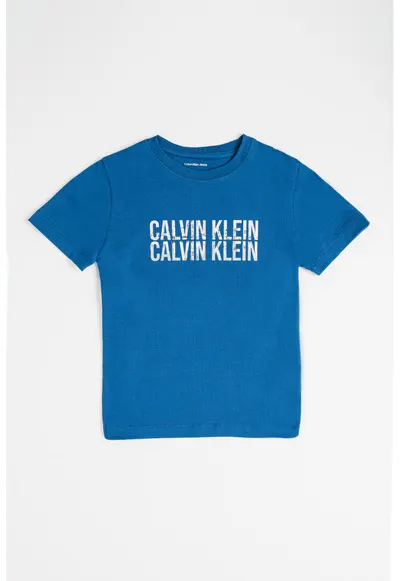 Tricou din bumbac cu imprimeu logo - Verde/Albastru inchis