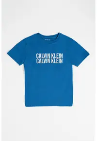 Tricou din bumbac cu imprimeu logo - Verde/Albastru inchis