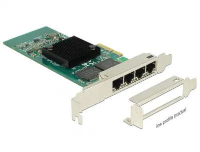 PCI Express la 4 x Gigabit LAN chipset Intel i350, Delock 89946