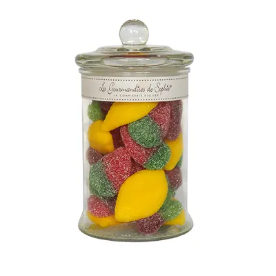 Borcan cu bomboane trio de fructe - trio de fruits