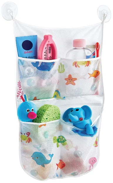 Organizator pentru jucării de baie BabyJem - Alb, 27 x 43 cm