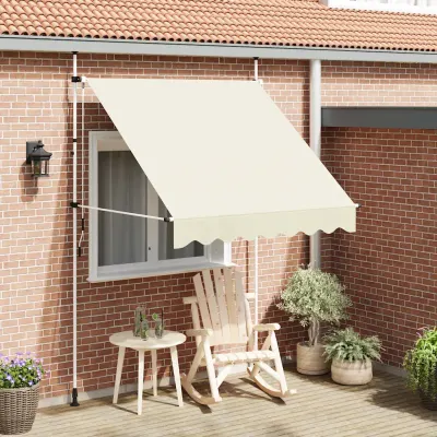 vidaXL Copertină retractabilă manual, crem, 200 cm