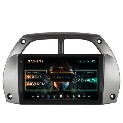 Navigatie 2K Toyota RAV4 (2001-2006), Android, S-Quadcore 4GB RAM + 64GB ROM, 9.5 Inch - AD-BGS90042K+AD-BGRKIT109