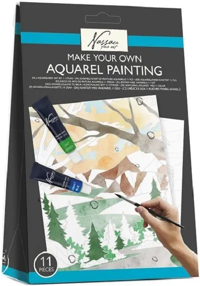 Set pentru colorat cu vopsele de acuarela Grafix - Peisaje