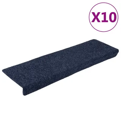vidaXL Covorașe autoadezive pentru scări, 10 buc., 65x21x4 cm, antracit, cu margine dreptunghiulară