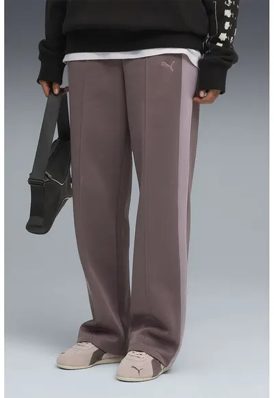 Pantaloni de trening drepti T7 Always On - Roz somon/Roz inchis