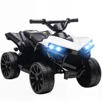 AIYAPLAY ATV Electric pentru Copii 6V, Mașină cu 4 Roți cu Muzică și Faruri LED, pentru Vârste 3-8 Ani, Alb, Negru | Aosom Romania
