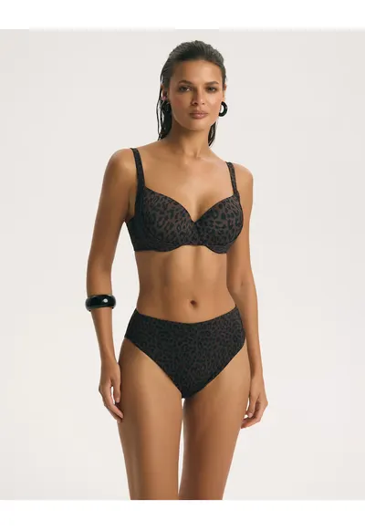 Slip de baie Figi dama High leg - Maro bronz