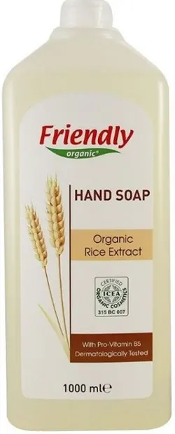 Sapun lichid de maini Friendly Organic - cu extract de orez, 1 l