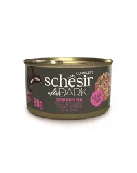 Hrană umedă pisici cu pui și șuncă Schesir After Dark în supă 80 g