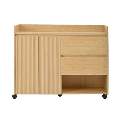 Dulap mobil pentru pantofi cu separatoare reglabile, 110x35x86 cm, Culoare naturală
