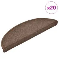 vidaXL Covorașe scări, 20 buc., 56x17x3 cm, maro cafea, semirotunde