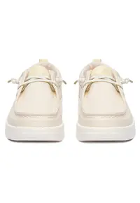 Mocasini dama crem - material textil/sintetic - varf rotund