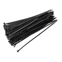 Colier plastic negru 5×400 mm, set 100 bucăți – FLOW