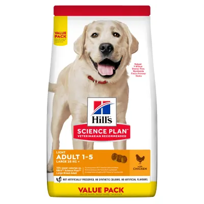 Hrana uscata caini, Hill's Science Plan Canine Adult Large Light Chicken Value Pack, 18 kg