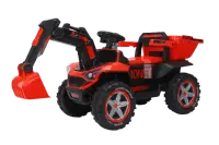 Excavator + bascula electrica Kinderauto Bonet 60W 12V, Telecomanda, culoare Rosie