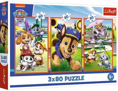 Puzzle pentru copii Trefl din 3 x 80 piese - Gașca lui Patrula căţeluşilor
