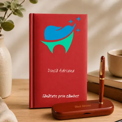 Cadou pentru dentist- Agenda + set de scris personalizate