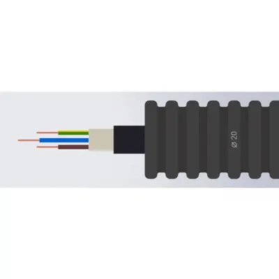 Tub flexibil precablat 20mm N2XH 3x2.5 cablu cu manta LSZH pentru instalatii electrice