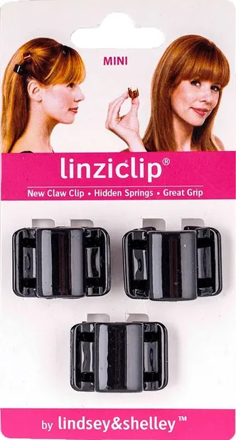LinziClip Mini Agrafă de păr, perla neagră, 3 buc