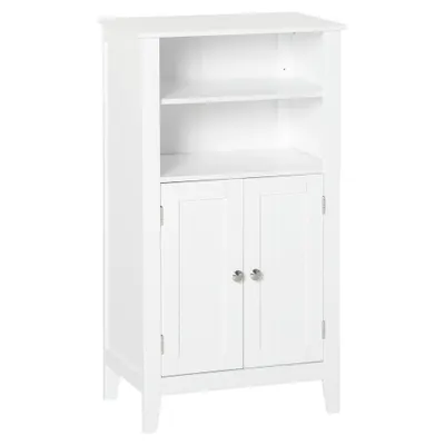 Kleankin Dulap Baie cu Rafturi Reglabile, Design Rezistent la Umiditate și Anti-Inclinare, 50x30x93 cm, Alb | Aosom Romania