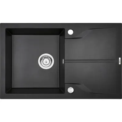 Chiuveta bucatarie compozit cu picurator grafit metalic 78 cm Deante Andante