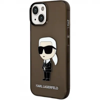 Husa pentru Apple iPhone 14 Plus, Karl Lagerfeld, IML Ikonik NFT, Neagra Transparenta