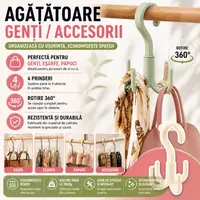 Agatatoare geanta si accesorii, tip carlig, cu 4 prinderi