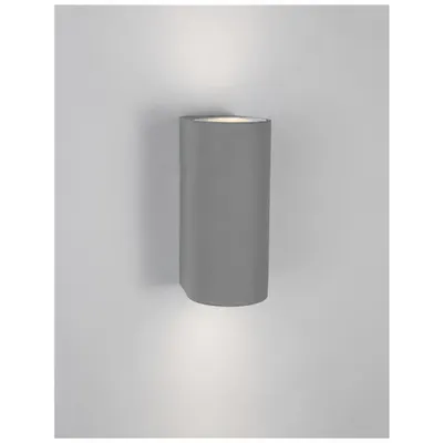 Aplica LIDO Gray Concrete Sticla Diffuser LED GU10 2x7 Wat IP65 100-240 Volt Fara bec Deschis sus & jos
