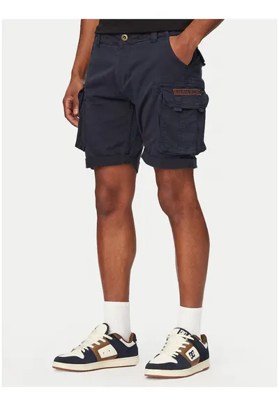 Pantaloni scurti barbati - casual - fermoar - bleumarin - bumbac