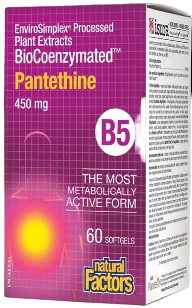 BioCoenzymated Pantethine B5, 450 mg, 60 capsule, Natural Factors