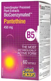 BioCoenzymated Pantethine B5, 450 mg, 60 capsule, Natural Factors