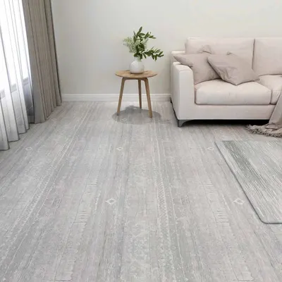 vidaXL Plăci de Pardoseală Gri deschis și alb. 5,11 m² 55 buc. PVC