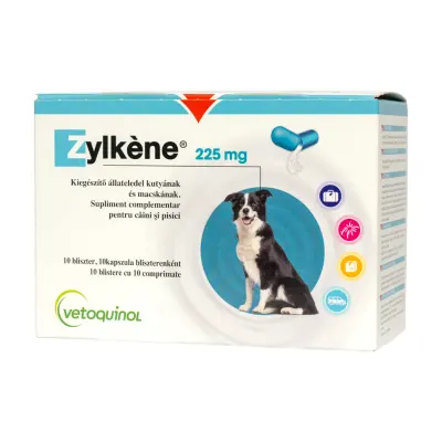 VETOQUINOL Zylkene 225mg, supliment sistem nervos & calmante câini, capsule VETOQUINOL Zylkene 225mg, M-XL, supliment sistem nervos & calmante câini, cutie, 10 capsule