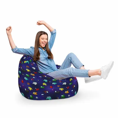 Fotoliu Puf Bean Bag tip Para XL Among Us Blue